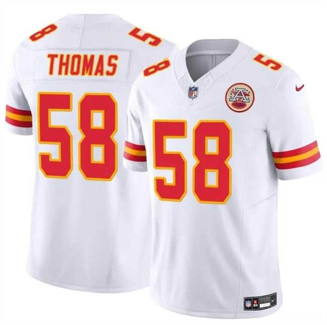 Men & Women & Youth Kansas City Chiefs #58 Derrick Thomas White 2024 F.U.S.E Vapor Untouchable Limited Stitched Football Jersey